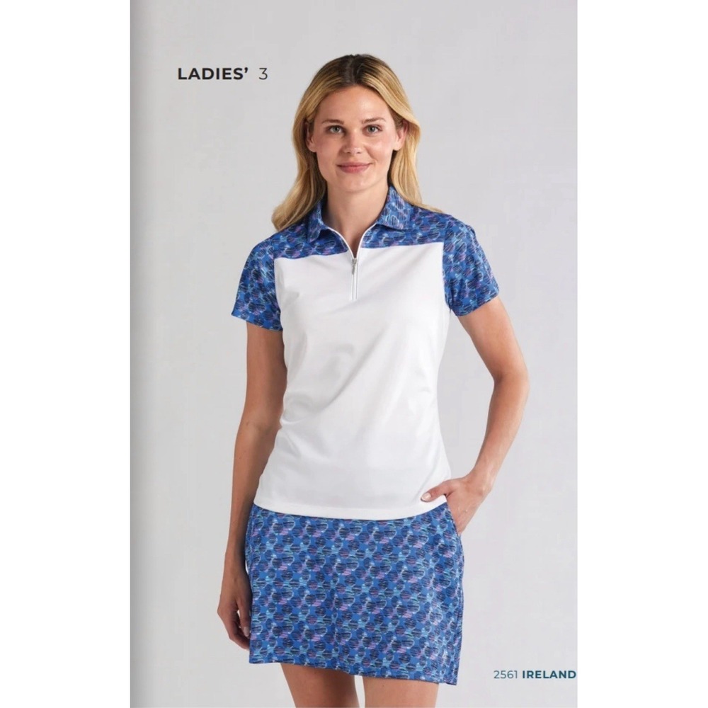$80 Bermuda Sands‎ Women's XL Short Sleeve Performance Golf Polo Ireland White